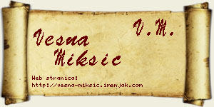 Vesna Mikšić vizit kartica